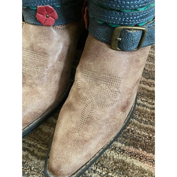 Durango Kid’s 8” Western Cowboy Boots DBT0170 Brown Mid-Calf Straps 2016 Size 4M - Picture 9 of 11